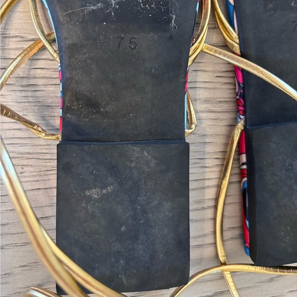 Jeffrey Campbell Lucinda Red Blue Gold Multi Strappy Sandal Size 7.5 - Picture 5 of 7